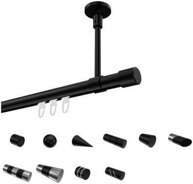 Innenlauf Gardinenstangen Schwarz 20 mm Ø Interdeco Sonette