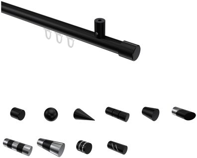 Interdeco Innenlauf Gardinenstangen Schwarz 20 mm Ø Sonius