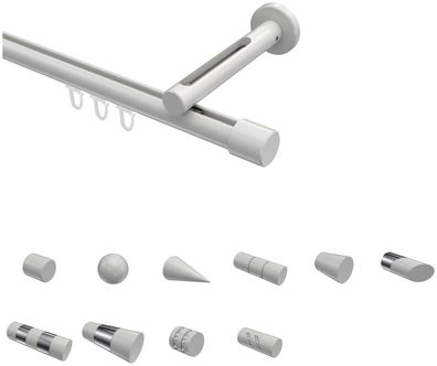 Interdeco Innenlauf Gardinenstangen Weiß 20 mm Ø Siteno