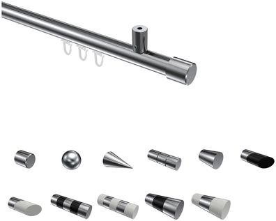 Interdeco Innenlauf Gardinenstangen Chrom 20 mm Ø Sonius