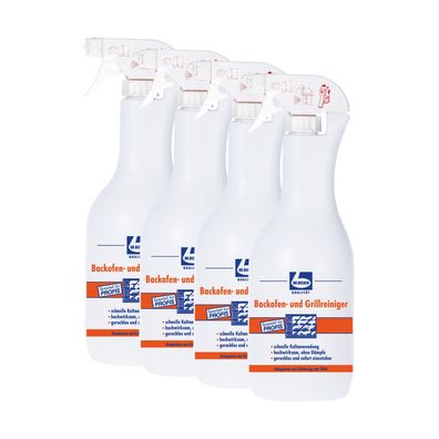 Dr. Becher Backofen & Grillreiniger 4x 1 l Sprühbar gegen Eingebranntes