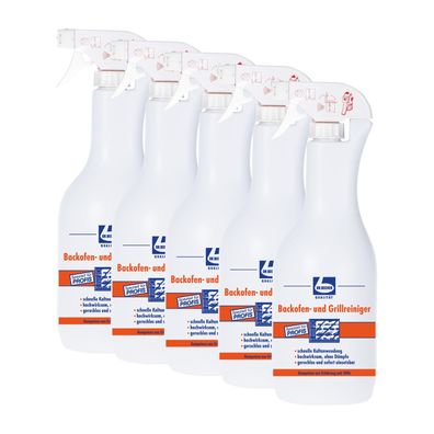 Dr. Becher Backofen & Grillreiniger 5x 1 l Sprühbar gegen Eingebranntes