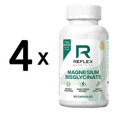 4 x Reflex Nutrition Albion Magnesium Bisglycinate - 90 caps