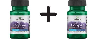 2 x Swanson Albion Chelated Copper, 2mg - 60 caps