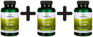 3 x Swanson Devil's Claw, 500mg - 100 caps