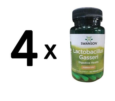 4 x Swanson Lactobacillus Gasseri, 3 Billion CFU - 60 vcaps