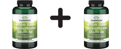 2 x Swanson Lemon Balm, Passionflower, Skullcap Complex - 180 caps