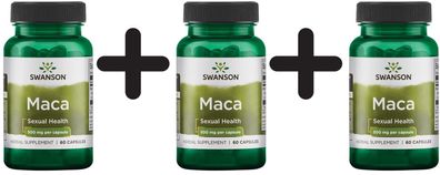 3 x Swanson Maca, 500mg - 60 caps