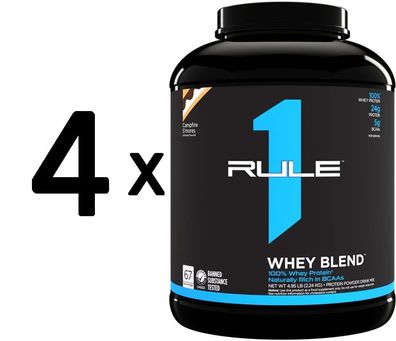 4 x Rule One R1 Whey Blend, Campfire S'mores - 2240g