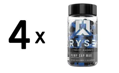 4 x RYSE Pump Cap Max - Project Blackout - 120 caps