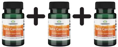 3 x Swanson Beta-Carotene (Vitamin A), 10 000 IU - 100 softgels
