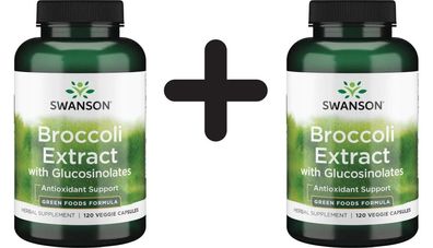 2 x Swanson Broccoli Extract with Glucosinolates, 600mg Extra-Strength - 120 vcaps