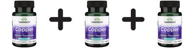 3 x Swanson Copper, 2mg - 300 tabs