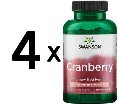 4 x Swanson Cranberry - 180 softgels