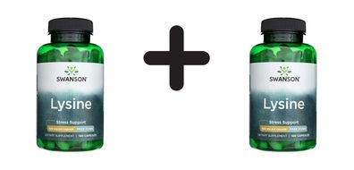 2 x Swanson Free-Form L-Lysine, 500mg - 100 caps
