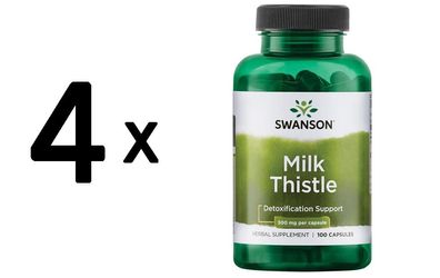 4 x Swanson Full Spectrum Milk Thistle, 500mg - 100 caps