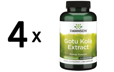 4 x Swanson Gotu Kola, 100mg - 120 caps