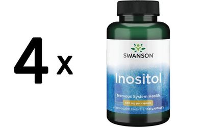 4 x Swanson Inositol, 650mg - 100 caps