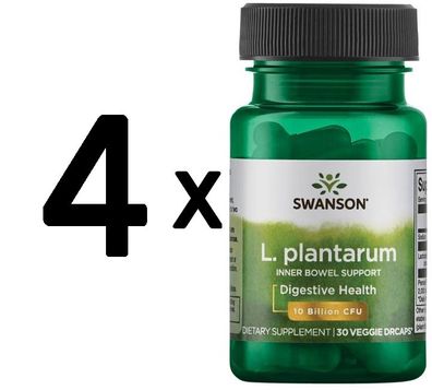 4 x Swanson L. Plantarum Inner Bowel Support - 30 vcaps