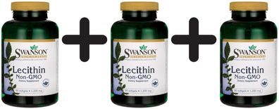 3 x Swanson Lecithin Non-GMO, 1200mg - 90 softgels