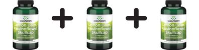 3 x Swanson Lemon Balm, Passionflower, Skullcap Complex - 180 caps