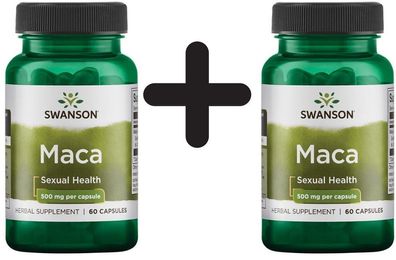 2 x Swanson Maca, 500mg - 60 caps