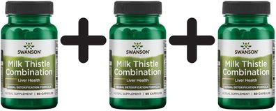 3 x Swanson Milk Thistle Combination - 60 caps