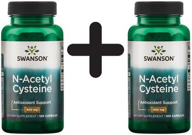 2 x Swanson N-Acetyl Cysteine, 600mg - 100 caps