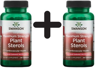 2 x Swanson Plant Sterols CardioAid, Maximum Strength - 60 caps