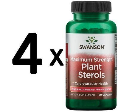 4 x Swanson Plant Sterols CardioAid, Maximum Strength - 60 caps