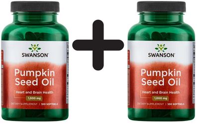 2 x Swanson Pumpkin Seed Oil, 1000mg - 100 softgels