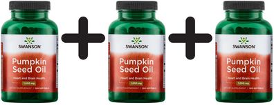 3 x Swanson Pumpkin Seed Oil, 1000mg - 100 softgels