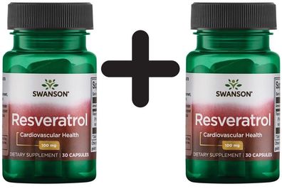 2 x Swanson Resveratrol 100, 100mg - 30 caps