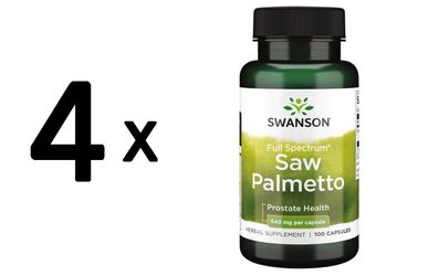 4 x Swanson Saw Palmetto, 540mg - 100 caps