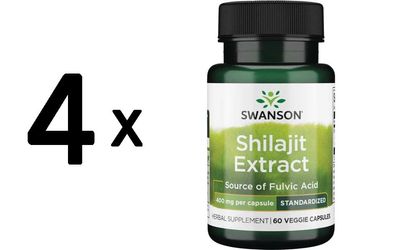 4 x Swanson Shilajit Extract, 400mg - 60 vcaps
