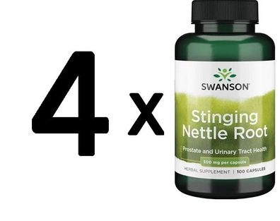 4 x Swanson Stinging Nettle Root, 500 mg - 100 caps