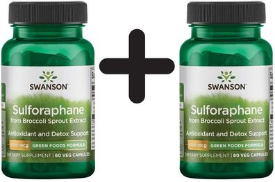 2 x Swanson Sulforaphane, 400mcg - 60 vcaps