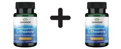 2 x Swanson Suntheanine L-Theanine, 100mg - 60 vcaps