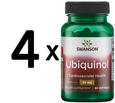 4 x Swanson Ubiquinol, 50mg - 60 softgels