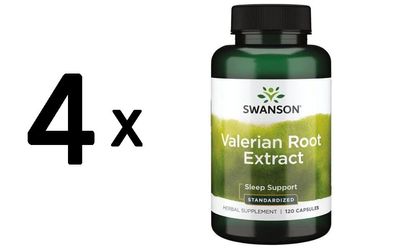 4 x Swanson Valerian Root Extract - 120 caps