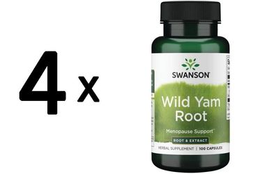 4 x Swanson Wild Yam Root - 100 caps