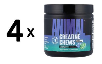 4 x Universal Nutrition Animal Creatine Chews, Candy Crush'd - 120 chewable tablets