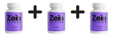 3 x Zein Pharma L-Tyrosine, 500mg - 120 caps