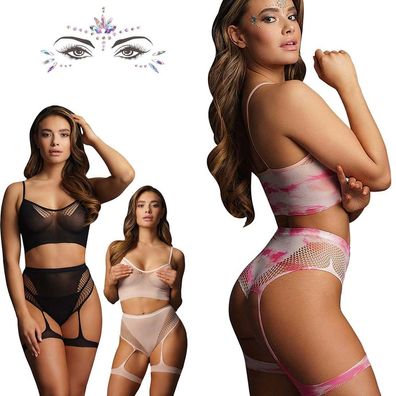 Le Desir Soft BH-Set S M L XL mit Strapsen hoch tailliertes Höschen Dessous "X18