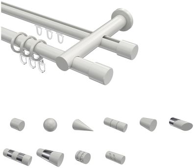 Interdeco Rohr-Profil Gardinenstangen Weiß 20 mm Ø Platon