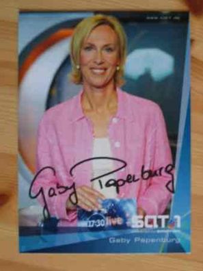 Sat1 Fernsehmoderatorin Gaby Papenburg - Autogramm!!!