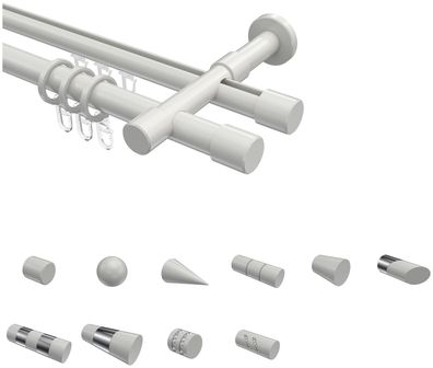 Interdeco Rohr-Profil Gardinenstangen Weiß 20 mm Ø Prestige