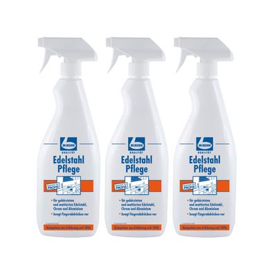 Dr. Becher Edelstahl Pflege 3x 1L Profi Edelstahlreiniger Pflegemittel Streifenfrei