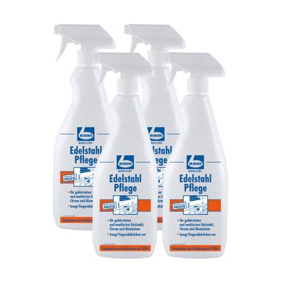 Dr. Becher Edelstahl Pflege 4x 1L Profi Edelstahlreiniger Pflegemittel Streifenfrei