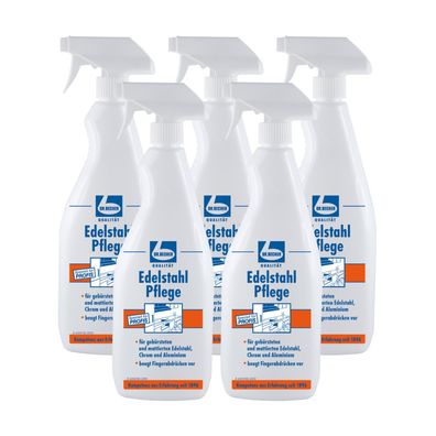 Dr. Becher Edelstahl Pflege 5x 1L Profi Edelstahlreiniger Pflegemittel Streifenfrei